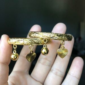 Gold plated baby bangles openable size 5.5” openab